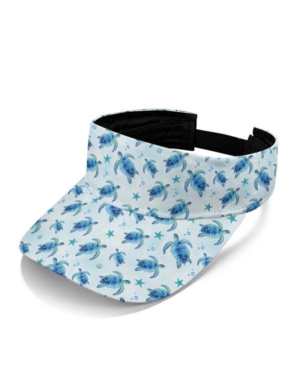 Sea Turtle Print Sun Visor Hats Women Men Open Top Visors Hat Outdoor Sports Golf Beach Travel Tennis Caps