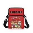thumbnail image 1 of Chririnla Shoulder Pouch Reindeer Pattern Portable Crossbody Purse for Travel, Polyester Fabric Double-layer Phone Messenger Purse, 1 of 7