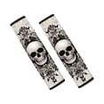 thumbnail image 1 of Chririnla Skull Floral Pattern Car Seat Belt Pads 2 PCS, Seat Belt Shoulder Pad Polyester Fabric Effortless Installation Easy Install for Sedan Truck SUV, 1 of 8