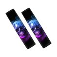 thumbnail image 1 of Chririnla Smoke Skull Auto Seatbelt Covers Heat Insulation Durable Car Seat Belt Pads, Soft Magic Tape Installation Compatible with SUV Van Cars, 1 of 7