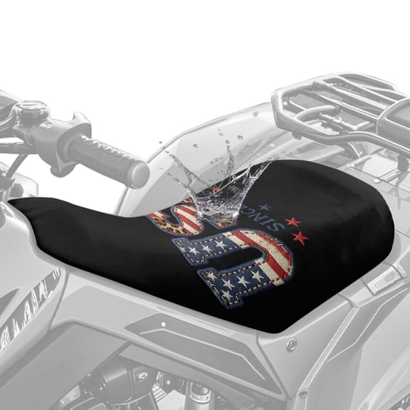 Chririnla Snow Wolf ATV Seat Cover Four Wheeler Accessories Fashion Motorcycle Seat Cover with Elastic Edge Universal Protector Compatible with Most ATV for Sportsman, Scrambler