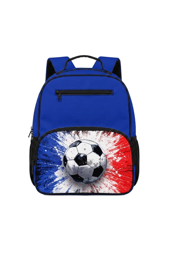 Soccer Paint Splatter Preschool Backpack Polyester Fabric Portable Easy Clean Preschool Kids Polyester School Bag for Girls