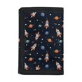 thumbnail image 1 of Chririnla Space Rocket Planets Children's Wallet for Travel, Polyester Kids Trifold Wallet with Velcro Waterproof Money Organizer, 1 of 7