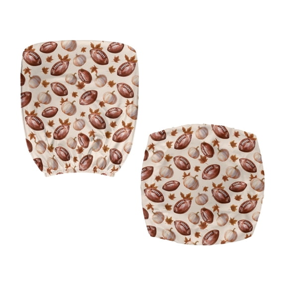 Chririnla Split Stretchable Seat Cover Autumn Rugby Pumpkin with Easy to Install Washable Office Chair Cover for Gaming Chair, 2 Piece Computer Office Chair Cover