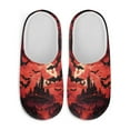 thumbnail image 1 of Chririnla Spooky Bat Castle Bedroom Shoes Cozy Comfy Plush Fuzzy Warm Fur Lined Washable Comfortable Cute Girls Ladies Home Slippers, 1 of 7