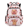 thumbnail image 1 of Chririnla Strawberry & Bow Polka Dot Pattern Comfortable School Bag for Travel Elementary, Lightweight Multi-Pocket Polyester Bookbag, 1 of 10