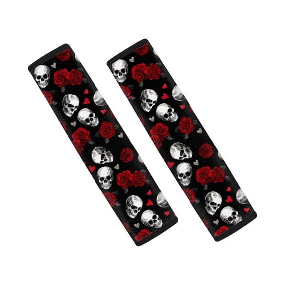 Chririnla Sugar Skull Colorful Flowers Car Seat Belt Pads 2 Pack Seat Belt Shoulder Pad Durable Soft Suitable for Trucks Van