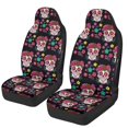 thumbnail image 1 of Chririnla Sugar Skull Floral Print, Washable Easy to Install Car Seat Covers Front Set Removable Protective Interior Accessory for Interior Accessories, 1 of 7
