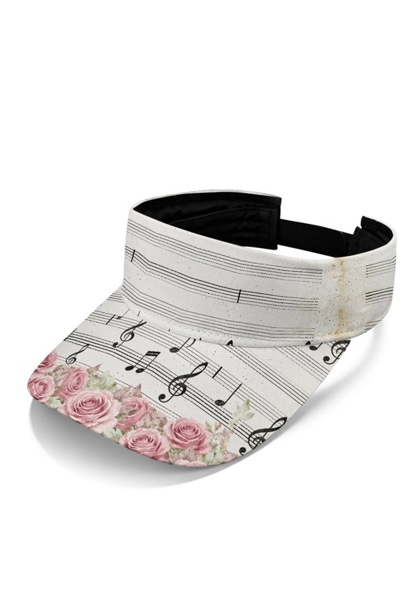Sun Visor Cap With Musical Note Rose, UV Protection Hat for Golf Running and Summer Outdoor Activities
