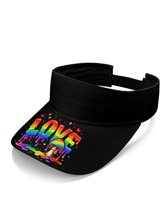 Sun Visor Cap With Rainbow Love Art, Sports Visor for Outdoor Summer Activities and Casual Wear