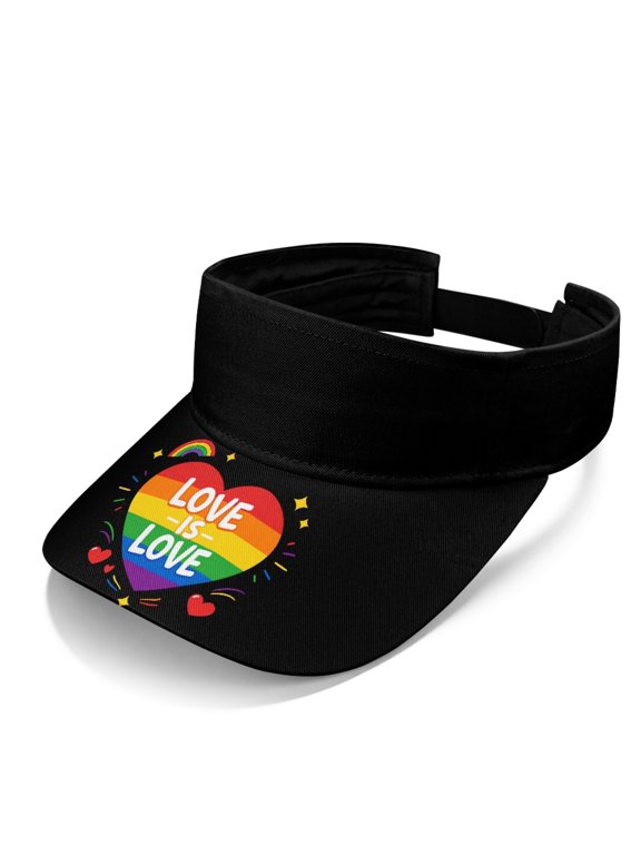 Sun Visor Cap with Love Is Love Rainbow Pattern, Sun Protection Hat for Summer Outdoor Sports And Daily Activities