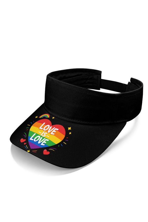 Sun Visor Cap with Love Is Love Rainbow Pattern, Sun Protection Hat for Summer Outdoor Sports And Daily Activities
