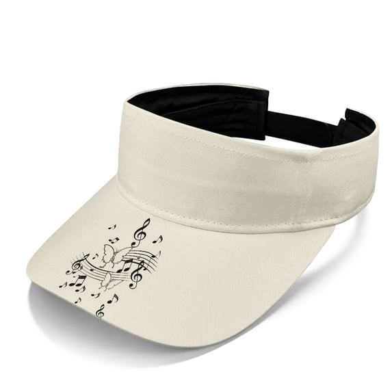 Chririnla Sun Visor Cap with Music Butterfly Print, UV Protection Hat for Summer Outdoor Sports and Daily Activities