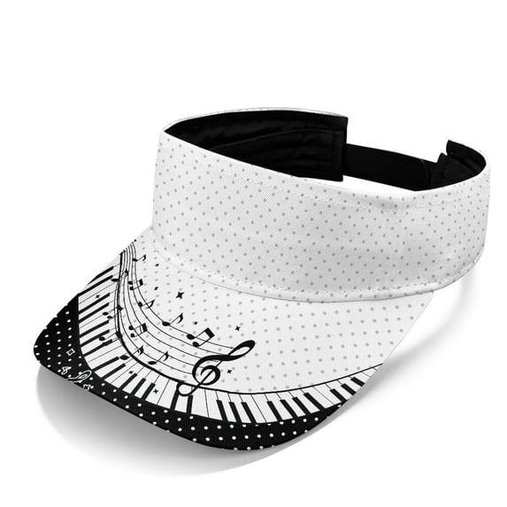 Chririnla Sun Visor Cap with Musical Notes Design, UV Protection Hat for Summer Golf and Outdoor Activities