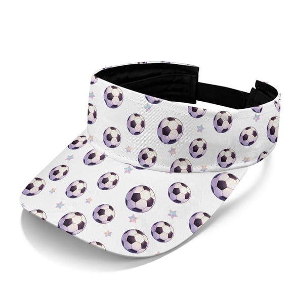 Chririnla Sun Visor Cap with Soccer Ball Pattern, Sun Protection Hat for Outdoor Summer Sports and Daily Activities