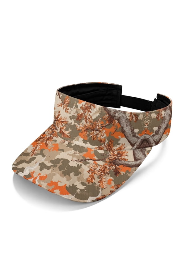 Sun Visor Hat with Camo Autumn Oak, UV Protection Hat for Outdoor Sports and Summer Activities