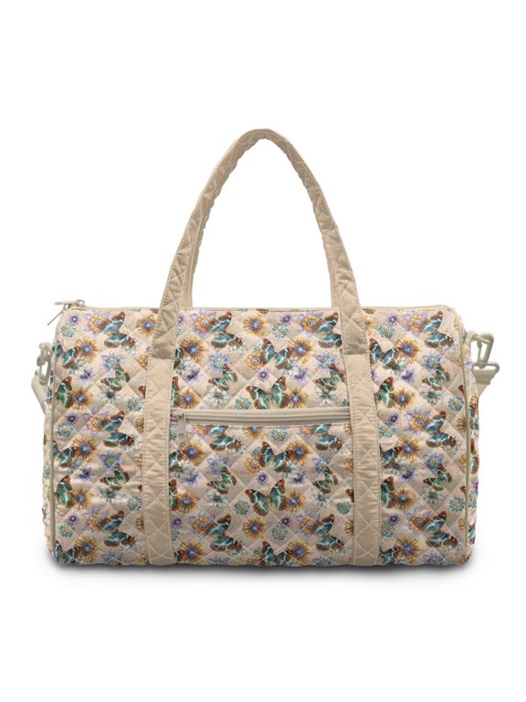Sunflower & Butterfly Print Modern Sports Bag with Shoulder Strap Travel Bags for Women Easily Portable Weekender Bag for Exercise
