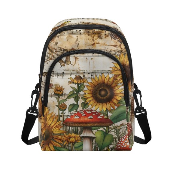 Chririnla Sunflower Small Crossbody Wallet for Women, Lightweight Sling Bag with Card Slots for Shopping Travel