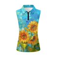 thumbnail image 1 of Chririnla Sunflower Women's Sleeveless Golf Shirt Tennis Quick Dry Tank Tops Trendy Collared Golf T-Shirt with Zip Up, 1 of 7