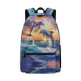 Chririnla Sunset Ocean Dolphins Backpacks for Boys Girls School Bookbag ...