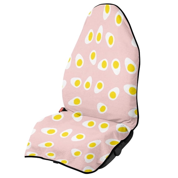 Chririnla Sweat Carseat Protector with Boiled Egg Pattern, Plush Microfiber Seat Cover for Trucks Vans and Drivers, Washable Portable Car Seat Protector