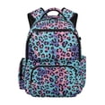thumbnail image 1 of Chririnla Tie Dye Leopard Print Multi-pocket Bookbag with multi-tasche Large Capacity Kids Backpack, Lightweight 17 Inch School Bag for Daily Use Travel Elementary School, 1 of 10