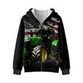 thumbnail image 1 of Chririnla Tractor American Flag Fuzzy Hooded Sweatshirt for Boys and Girls - Lightweight Comfy Casual Pullover with Pockets for Fall and Winter Outdoor Wear, 1 of 7