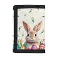 thumbnail image 1 of Chririnla Trifold Pouch Rabbit Easter Egg Pattern Foldable Kids Trifold Wallet for Outdoor, Polyester Secure Toddler Wallets, 1 of 6