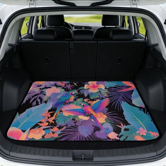 Chririnla Tropical Hummingbird Car Trunk Mat Universal Cargo Liner Cover for Women Auto Interior Accessories Cargo Mat Protective Cover Anti Slip