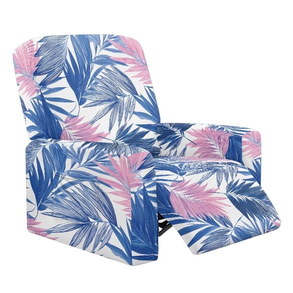 Chririnla Tropical Leaf Reclining Chair Cover Stretch Single Sofa Seat Recliner Slipcover for Living Room Reclining Sofa Couch Covers Washable Furniture Protector with Pocket 4 Piece 1 Seater