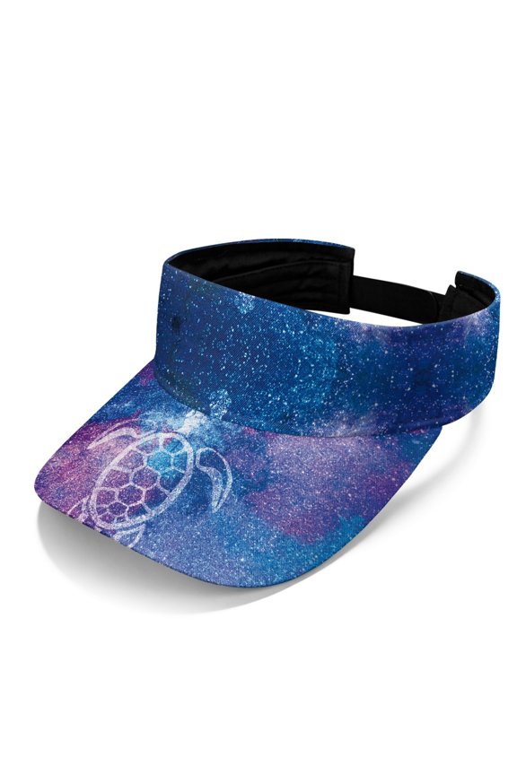 Turtle Pattern Design Breathable Visor Cap for Tennis Hiking, Adjustable UV Resistant Open Top Visor Cap