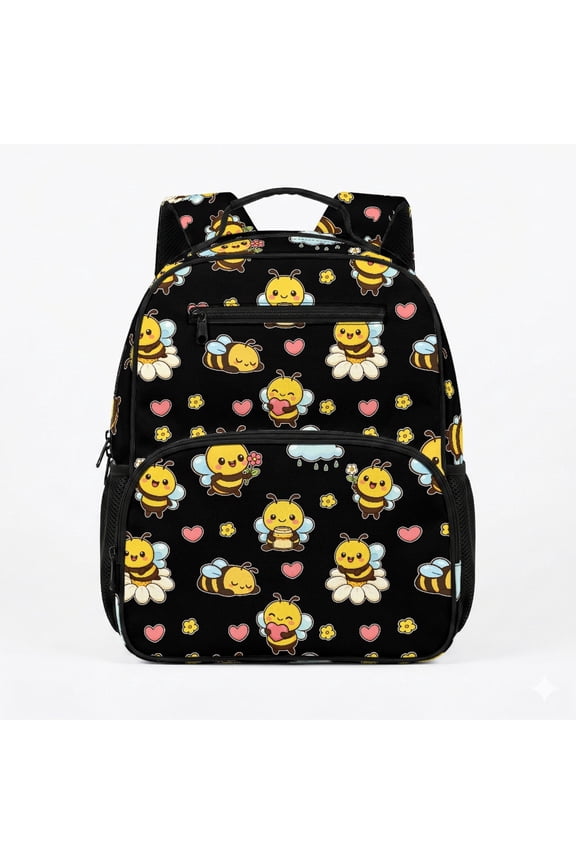 UK Bee Toddler Backpack for Girls, Polyester Breathable Toddler Casual Daily Backpack for Kindergarten School