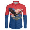 thumbnail image 1 of Chririnla USA 250th Eagle Shirts Comfort Long Sleeve T-Shirt Mens V-neck Button Up Business Shirts Urban Stylish Clothes Patriotic 4th of July Tee for Men Size M-3XL, 1 of 6