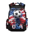 thumbnail image 1 of Chririnla USA Patriotic Stripes Pattern Lightweight Kids Backpack with Side Pockets Soft Funny Backpack, Multi-Pocket 17 Inch Kids Backpacks for Elementary Travel, 1 of 9