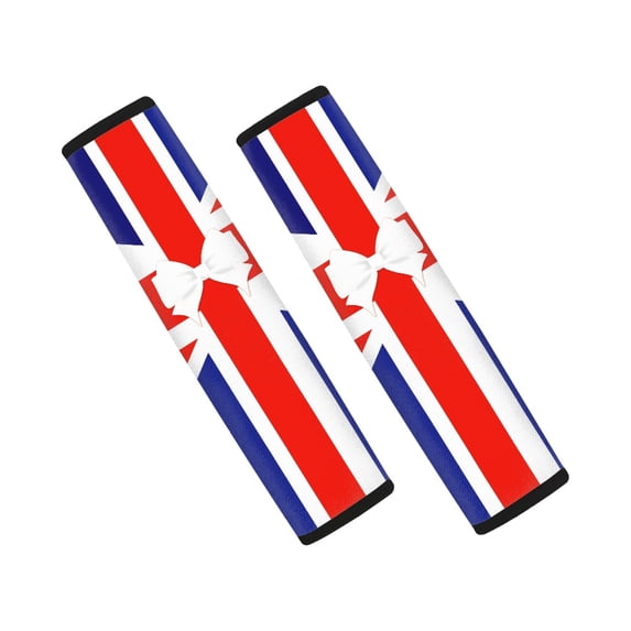 Chririnla Union Jack Print Car Seat Belt Pads Cover 2 Pack Auto Seatbelt Covers Breathable Non-Slip Suitable for Truck Van