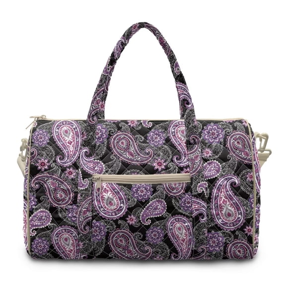 Chririnla Versatile Carry On Bags for Airplanes Women Modern Travel Duffle with Multi-Pockets & Heavy Duty Sewing Convenient, Purple Paisley Print