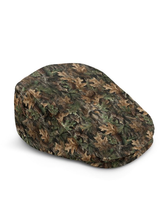 Vintage Newsboy Hat for Travel Outdoor, Forest Camouflage Pattern Polyester Comfort Newsboy Hats Long-Lasting