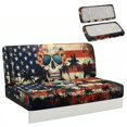 thumbnail image 1 of Chririnla Washable RV Dinette Cushion Covers Suitable for Travel Camper Furniture Protector Fit for Sofa Bed, US Flag Skull, 1 of 7
