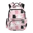 thumbnail image 1 of Chririnla Water Resistant Kids Backpack for School Travel, 600D Polyester Lightweight Book Bag, Pink Cat Paw Pattern, 1 of 10