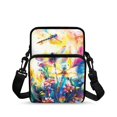 thumbnail image 1 of Chririnla Watercolor Dragonfly Floral with Pockets Cellphone Cross Body Purse, Polyester Cell Phone Messenger Bag Zipper Crossbody Purse for Outdoor Work, 1 of 7