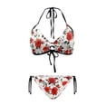 thumbnail image 1 of Chririnla Watercolor Red Rose Halter Neck Bikini Set - Sexy Two Piece Triangle Swimsuit with Tie Sides for Beach Vacation & Pool Parties, 1 of 9