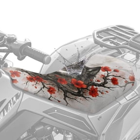 Chririnla Wolf Flower ATV Seat Cover Easy to Install Powersports Seat Covers Polyester ATV Motor Seats Cover Accessories Compatible with Most ATVs for Sportsman, Rancher, Foreman
