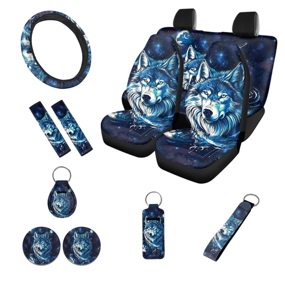 Key Food Design Chririnla Wolf Planet Pattern Design 12 Pack Automobile Seat Cover Sets ...