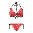 thumbnail image 1 of Chririnla Women's Christmas Snowflake Bell Print Halter Bikini Set - Sexy Two Piece Triangle Swimsuit for Beach Vacation & Pool Party, 1 of 9