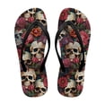 thumbnail image 1 of Chririnla Women's Flower Skull Print Flip Flops Lightweight Soft Footbed Casual Thong Sandals Comfortable Fashion Slip On Bathroom Beach Flats Slippers, 1 of 7