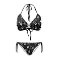 thumbnail image 1 of Chririnla Women's Halter Neck Two Piece Bikini Set - Cute White Paw Print Design - Quick Dry, Tie Side Swimwear for Beach Vacation & Pool Party, 1 of 9