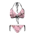 thumbnail image 1 of Chririnla Women's Pink Tree Camo Halter Bikini Set - Two Piece Triangle Swimsuit with Tie Side Bottoms for Beach & Pool Vacations, 1 of 9
