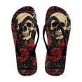 thumbnail image 1 of Chririnla Women's Skull Floral Flip Flop Comfortable Lightweight Soft Footbed Thong Sandals Quick Dry Fashion Waterproof Thin Strap Beach Sandal for Vacation Pool, 1 of 7