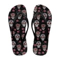 thumbnail image 1 of Chririnla Women's Skull Rose Print Flip Flops Casual Arch Support Lightweight Soft Footbed Slides Sandals Non-Slip Quick Dry Slip On Vacation Beach Slides Sandal, 1 of 7