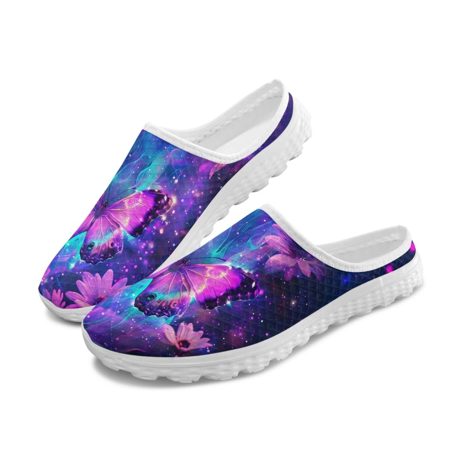 Chririnla Womens Slip On Shoes Bling Butterfly Mules Slip On Loafers ...